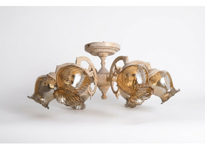 Lampa sufitowa żyrandol sufitowy żyrandol Lampy Szkło Beige Art