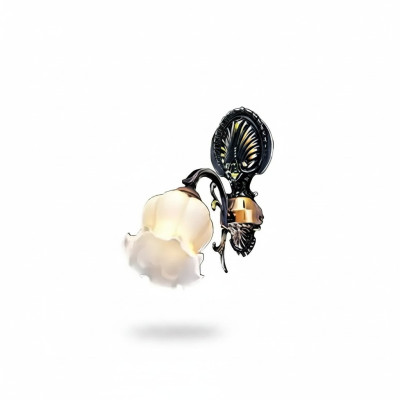 Kinkiet Kinkiety Kwiaty Kinkiet Żyrandol Ściana Lampy Szare Szkło