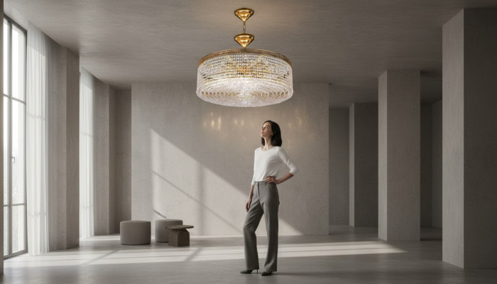 Luksusowy żyrandol sufitowy żyrandol Lampa sufitowa Złoty kryształ Lampa