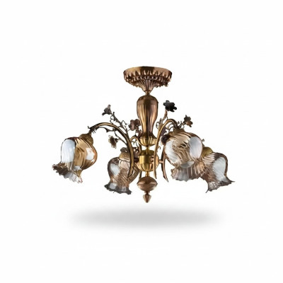 Żyrandol sufitowy kwiaty żyrandol żyrandol Lampa sufitowa Lampa Szkło brązowe