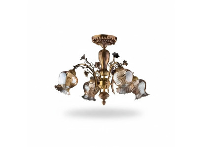 Żyrandol sufitowy kwiaty żyrandol żyrandol Lampa sufitowa Lampa Szkło brązowe