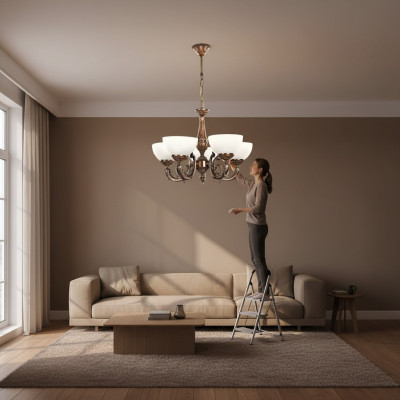 Lampa sufitowa żyrandol żyrandol sufitowy Antique żyrandol Lampa Szkło Złoto