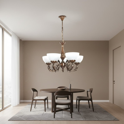 Lampa sufitowa żyrandol żyrandol sufitowy Antique żyrandol Lampa Szkło Złoto