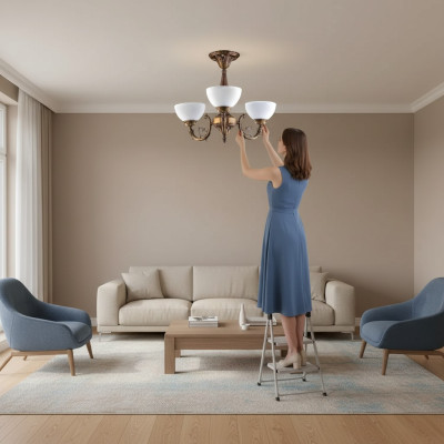 żyrandol Lampa sufitowa Żyrandol Lampa Sufitowa Antyczna Lampa Szkło Złoto