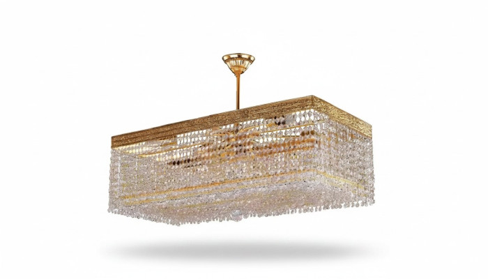 Luksusowy żyrandol sufitowy żyrandol Lampa sufitowa Złoty kryształ Lampa