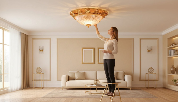 Żyrandol Lampa Sufitowa żyrandol Lampa sufitowa Złoto Szkło Lampy Metal