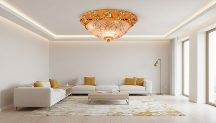 Żyrandol Lampa Sufitowa żyrandol Lampa sufitowa Złoto Szkło Lampy Metal