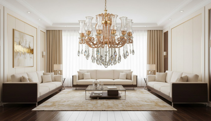 Luksusowy żyrandol kryształowy żyrandol sufitowy żyrandol Lampa sufitowa Gold Lampa