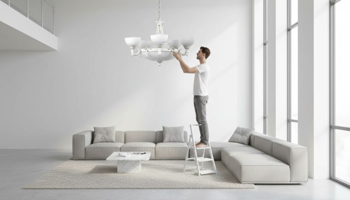 Lampa sufitowa Lustre żyrandol Lampa sufitowa Białe Szkło Lampy 70x77cm