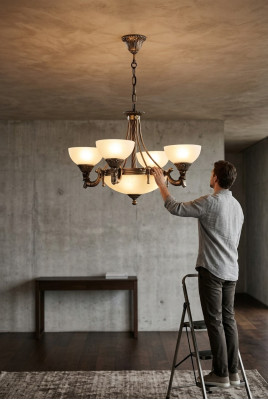 Żyrandol Lampa Sufitowa Nowoczesna żyrandol Lampa sufitowa Beżowa Lampa ze szkła