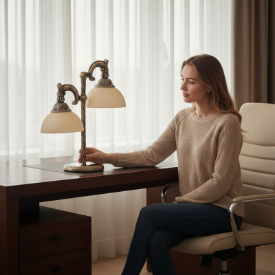 Lampa stołowa Lampa stołowa Lampa Leuchten Art Gold Lampy Tabela Szkło