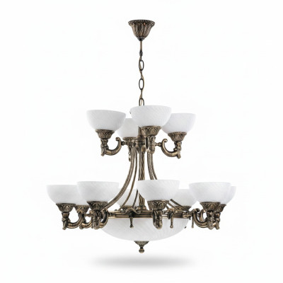 Lampa sufitowa żyrandol sufitowy żyrandol szkło biały Lampy w stylu Antyk