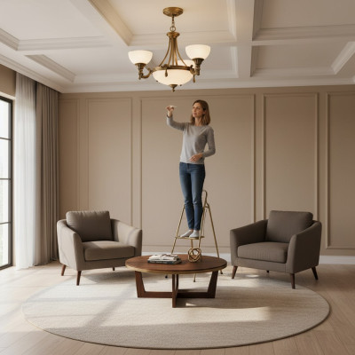 Klasyczna Biała Lampa sufitowa Lampa wisząca Gold Design żyrandol