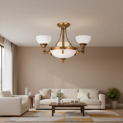 Klasyczna Biała Lampa sufitowa Lampa wisząca Gold Design żyrandol