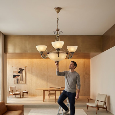 Żyrandol sufitowy Lampa Lampa sufitowa żyrandol żyrandol Szkło Beige Art