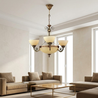 Żyrandol sufitowy Lampa Lampa sufitowa żyrandol żyrandol Szkło Beige Art