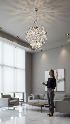 Luksusowa żyrandolowa lampa sufitowa Lampa sufitowa żyrandol kryształ srebrny