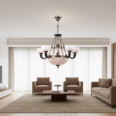 Żyrandol sufitowy Lampa Biały Lampa sufitowa żyrandol żyrandol Szkło Art