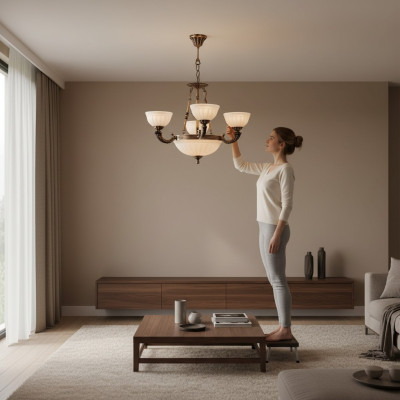 Żyrandol sufitowy Lampa Biały Lampa sufitowa żyrandol żyrandol Szkło Art