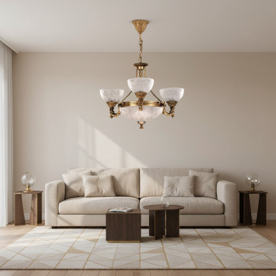 Lampa sufitowa żyrandol lampa sufitowa Lampa żyrandol Szkło Szare Złoto