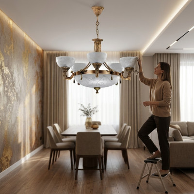 Lampa sufitowa żyrandol żyrandol sufitowy Lampa żyrandol Szkło Szare światła
