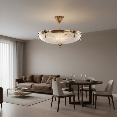 Lampa sufitowa Żyrandol Sufitowy Jasnoszary Lampa żyrandol Szkło Złoto