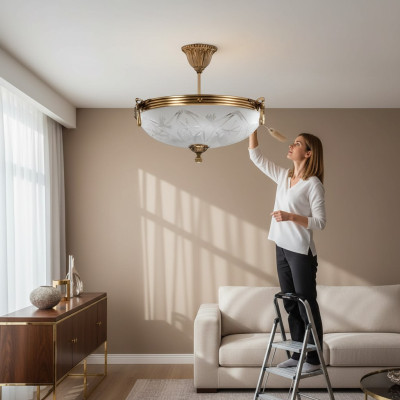 Żyrandol Lampa sufitowa Żyrandol Sufitowy Lampa żyrandol Szkło Złoty Szary