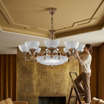 Lampa sufitowa żyrandol lampa sufitowa Lampa żyrandol Szkło Złoty Szary