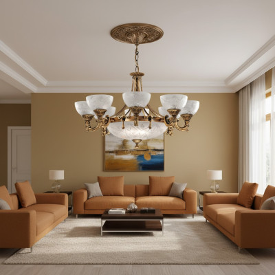 Lampa sufitowa żyrandol lampa sufitowa Lampa żyrandol Szkło Złoty Szary