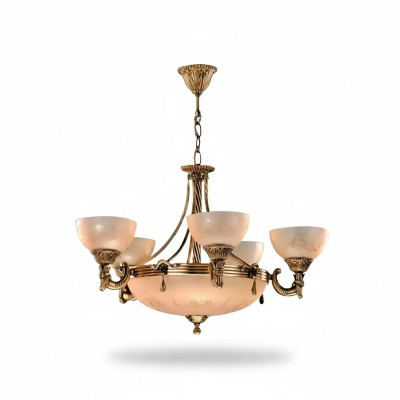 żyrandol Lampa sufitowa Żyrandol Lampa Sufitowa Lampa Szkło Złoty Beż