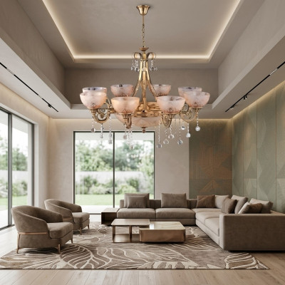 żyrandol Luxury Lampa sufitowa Żyrandol Lampa Sufitowa Lampa Szkło Złoto
