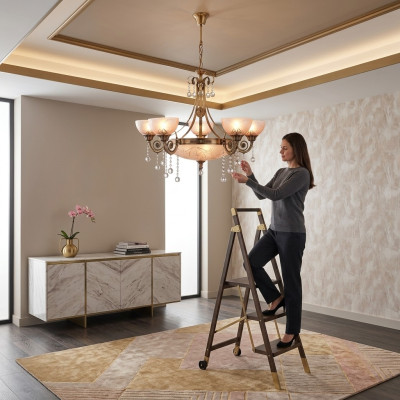 Lampa sufitowa żyrandol lampa sufitowa Lampa żyrandol Szkło złoty brąz