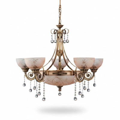 Lampa sufitowa żyrandol lampa sufitowa Lampa żyrandol Szkło złoty brąz