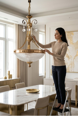 Lampa Lampa sufitowa Żyrandol Lampa Sufitowa żyrandol Szkło Złoty Szary