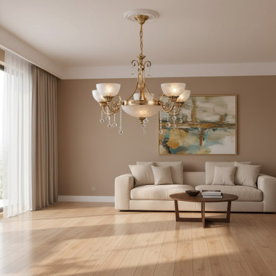 żyrandol Lampa Lampa sufitowa Żyrandol Lampa Sufitowa Szkło Złoto Szary