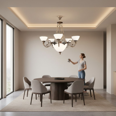 Lampa sufitowa żyrandol sufitowy żyrandol Lampa żyrandol Szkło Art Biały