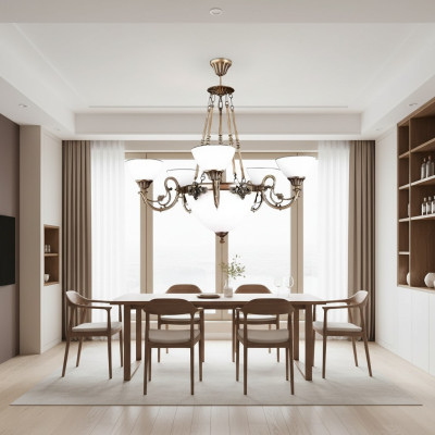Lampa sufitowa żyrandol sufitowy żyrandol Lampa żyrandol Szkło Art Biały
