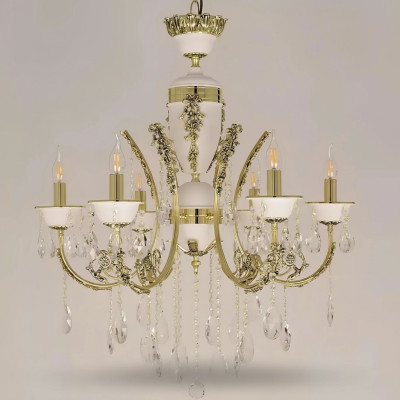 Luksusowa żyrandolowa Lampa sufitowa Lustre Lampa sufitowa Złoty kryształ 60x100cm
