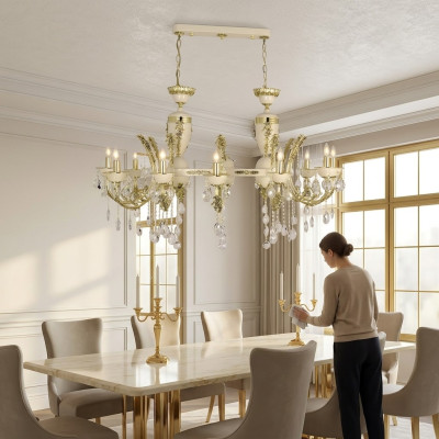 Lampa żyrandol sufitowy luksusowy żyrandol Lampa sufitowa żyrandol beżowy kryształ