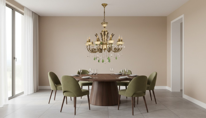 Luksusowa żyrandolowa Lampa sufitowa Żyrandol Lampa Lampa Brązowy kryształ 80cm
