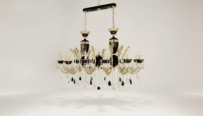 Lampa sufitowa Luksusowa żyrandol Lampa sufitowa Luster kryształ Czarny Lampa