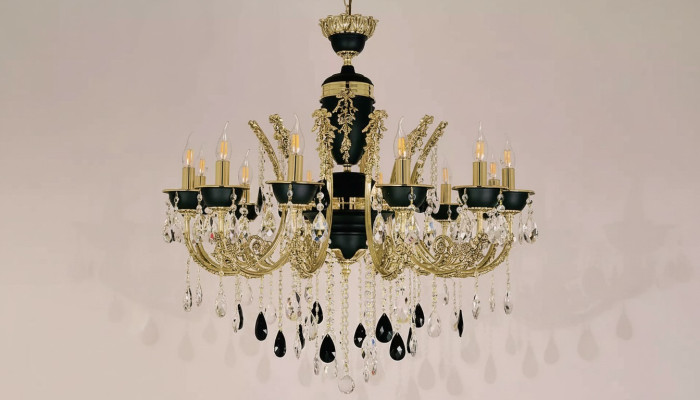 Lampa żyrandol sufitowy luksusowy Lampa sufitowa żyrandol kryształowy czarny