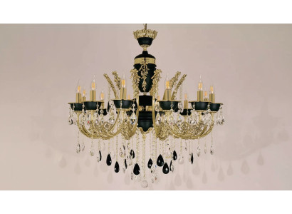 Lampa żyrandol sufitowy luksusowy Lampa sufitowa żyrandol kryształowy czarny