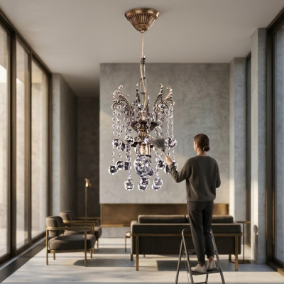 Żyrandol sufitowy luksusowy żyrandol Lampa sufitowa żyrandol złoty kryształ