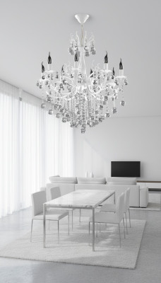 Luksusowy żyrandol sufitowy Biały żyrandol Lampa sufitowa żyrandol kryształ Lampa