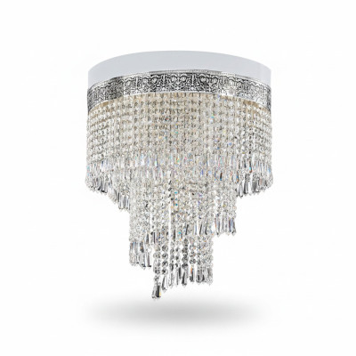 Żyrandol sufitowy srebrny żyrandol Lampa sufitowa kryształ 40x70 Lampa