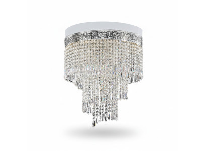 Żyrandol sufitowy srebrny żyrandol Lampa sufitowa kryształ 40x70 Lampa