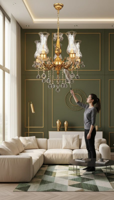 Żyrandol sufitowy luksusowy złoty żyrandol Lampa sufitowa żyrandol kryształowy Art