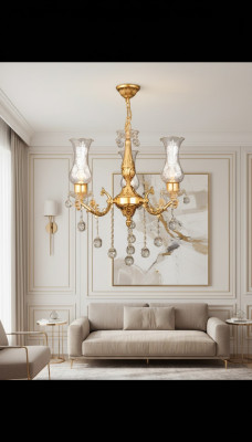 Żyrandol sufitowy żyrandol Gold Lampa sufitowa żyrandol kryształ Lampa