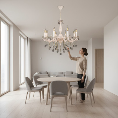 Żyrandol Lampa Sufitowa żyrandol Beżowa Lampa sufitowa kryształowa Lampa